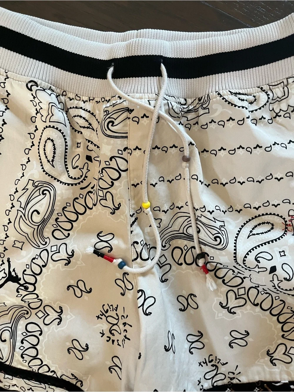 Jordan White Bandana-Print Athletic Shorts